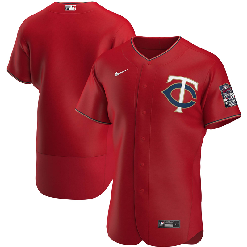 2020 MLB Men Minnesota Twins Nike Red Alternate 2020 Authentic Official Team Jersey 1->milwaukee brewers->MLB Jersey